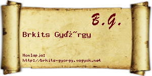 Brkits György névjegykártya